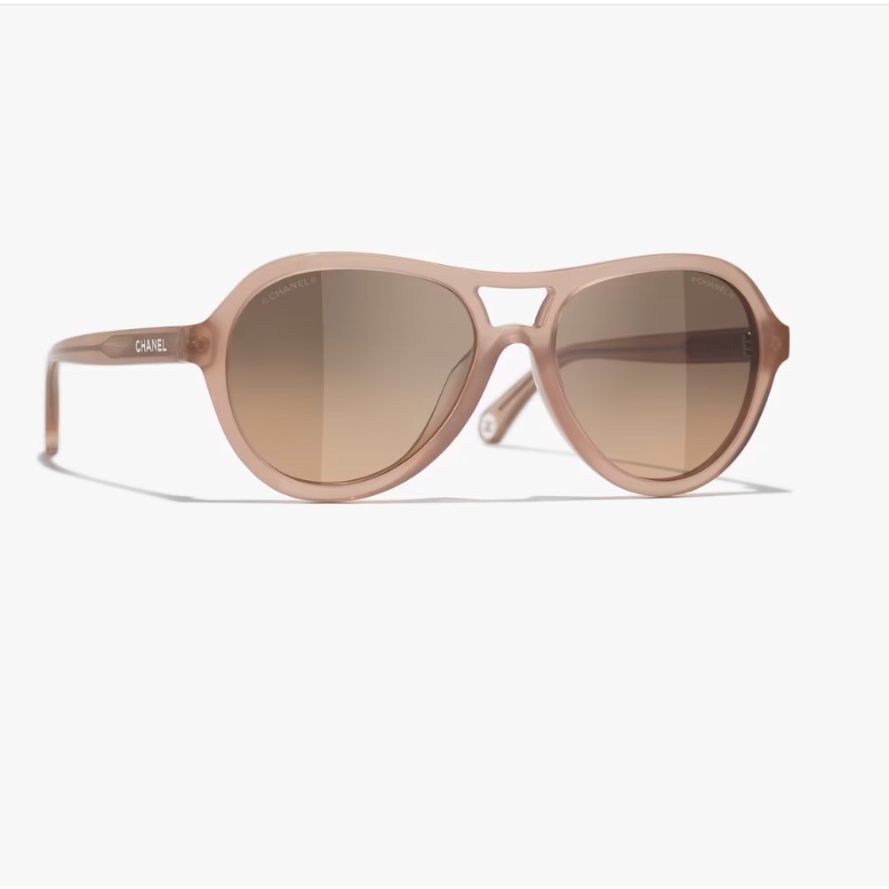 NEW Chanel Women's Pilot Acetate Sunglasses, Pale Pink